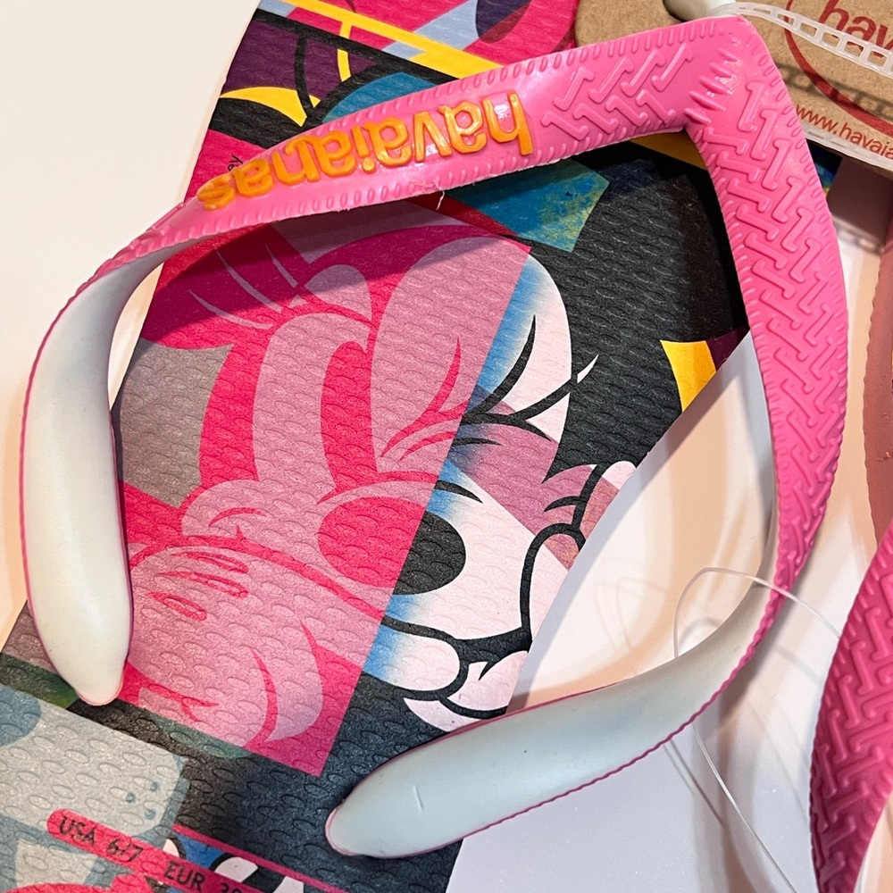 NWT HAVAIANAS Minnie & Daisy Duck Flip Flops  SZ 6-7 / 37-38 - Picture 10 of 16